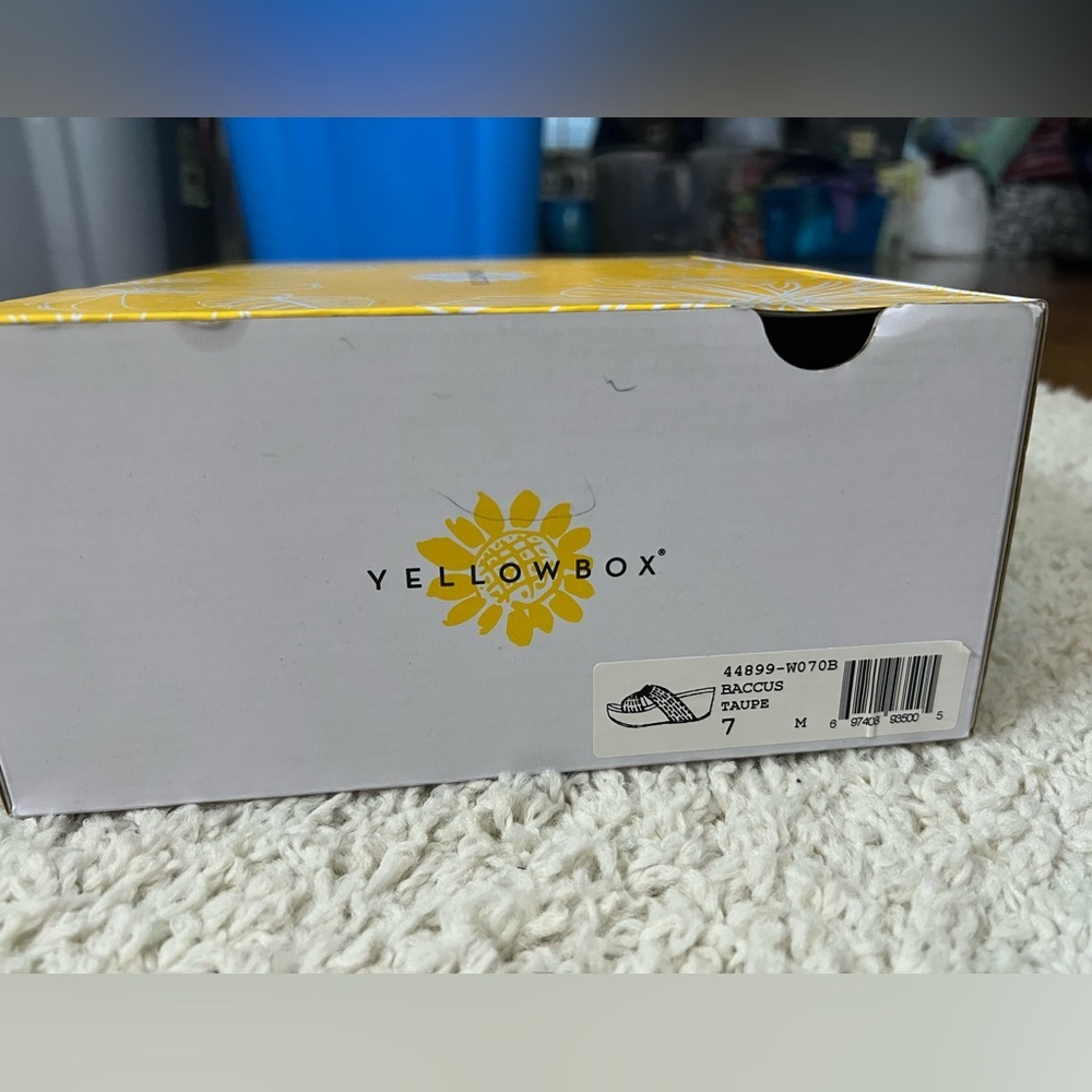 Women’s Size 7 Yellow Box Brown Wedge Sandals NEW - Picture 11 of 11